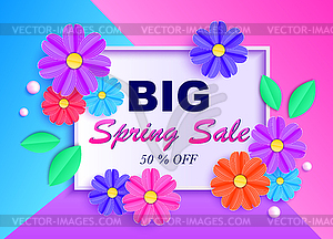 Spring sale banner - vector clipart