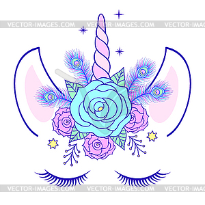 Head of unicorn - vector clip art