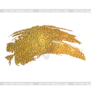 Gold color paint brush stroke - vector image