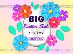 Easter sale banner - vector image