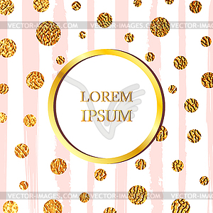 Invitation card with golden circles - vector image