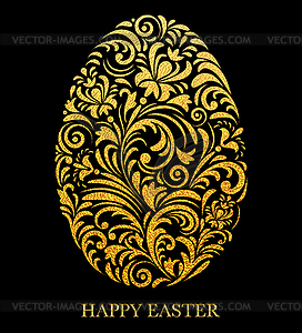 Floral easter egg - vector clipart