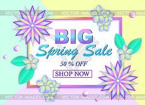 Spring sale banner - vector clipart