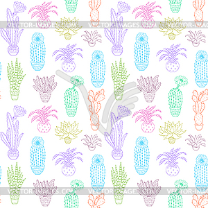 Pattern with houseplant - vector clip art