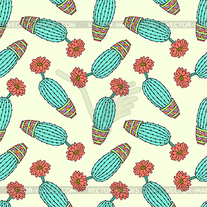 Pattern with cactuses - vector image