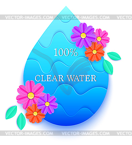 Blue water drop - vector clipart