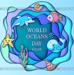 World ocean day - vector image