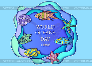World ocean day - vector image
