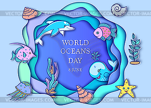 World ocean day - vector EPS clipart