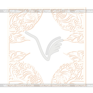 Floral paper frame - vector image