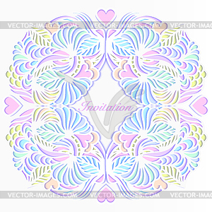 Colorful wedding invitation - vector image