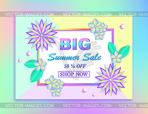 Summer sale banner - vector image