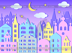 Big city at night - vector image