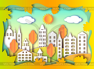 Building of big city - vector image