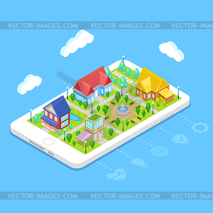 Isometric city infrastructure - vector clip art