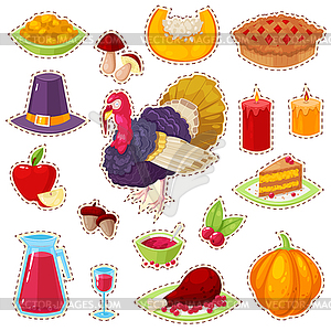 Stickers for thanksgiving day - vector image