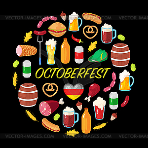 Card for October beer festival - vector clip art