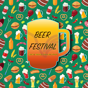 Card for October beer festival - vector image