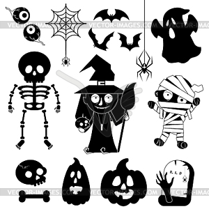 Cartoon charachters for Halloween - vector clip art