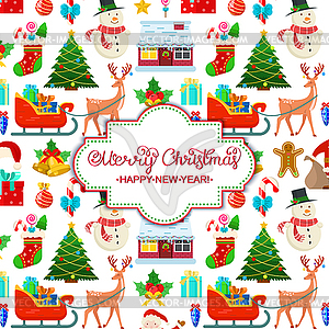 Colorful Christmas card - vector image