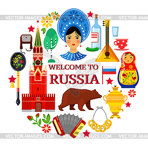 Russian attributess - vector clip art