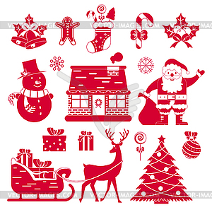 Christmas icons - vector image