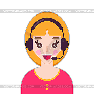 Female call center avatar - vector clipart