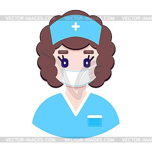 Doctor in protective medical mask - vector image