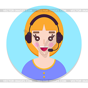Female call center avatar - vector clipart