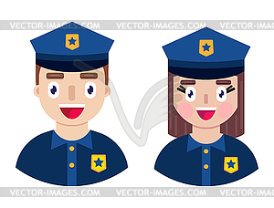 Happy police officers - vector clip art