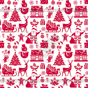 Christmas seamless pattern - vector image