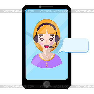 Online operator chart with client - royalty-free vector image