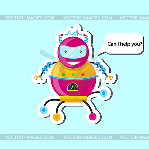 Robot in flat style - vector clipart