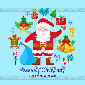 Colorful Christmas card - vector image