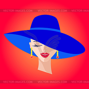 Женщина в шляпе - иллюстрация в векторе