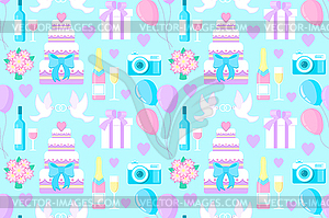 Wedding seamless pattern - vector clipart