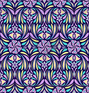 Pattern with abstract flowers - vector clipart