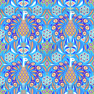 Pattern with peacocks - vector image