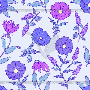 Floral seamless pattern - vector clipart