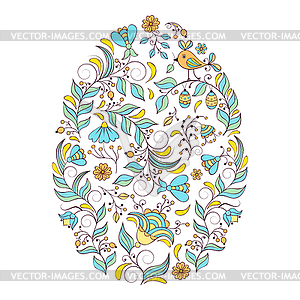 Floral easter card - vector clipart