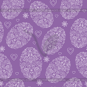 Patterns with florals easter eggs - vector clipart / vector image