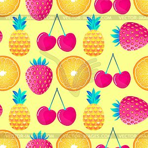 Pattern with fruits - royalty-free vector clipart