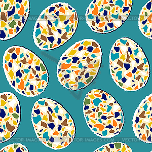 Шаблон с бумажными яйцами - иллюстрация в векторном формате