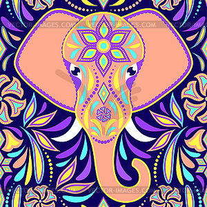 Pattern with elephant - vector clip art