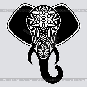 Pattern with elephant - vector image