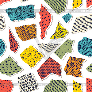 Pattern with pieceis of paper - vector clipart