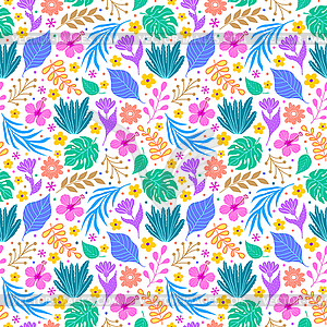 Colorful floral pattern - vector clip art