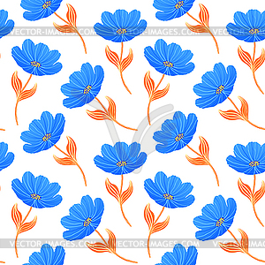 Blue tulips - vector image