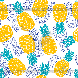 Pattern with pineapples - vector clip art