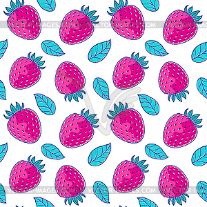 Pattern with strawberries - vector clip art